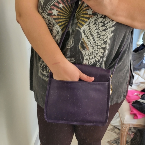 RARE VINTAGE COACH Ink (Dark Purple) Tribecca Flap 9092 - Picture 15 of 16